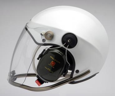 ROLLBAR, UL-Helm, perlweiß mit klarem Visier und Neopren Halsschutz
