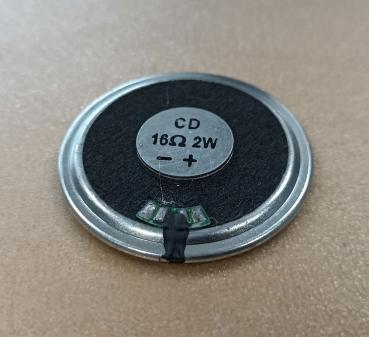 Miniaturlautsprecher, 16 Ohm, 2 Watt, 45mm Durchmesser, 5mm Bauhöhe