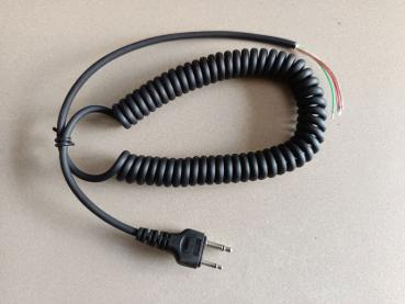 Duostecker gerade, 2,5/3,5mm, ca. 60cm Wendelkabel, offenes Ende