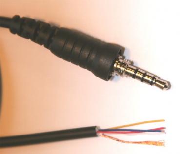Stecker gerade für VERTEX VXA-300/220/700/710 mit 60cm geschirmtem Kabel, DM 4,5mm, offenes Ende