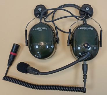LUH-1, LOESCHER-Universal-Headset mit PTT und Helmhalterung