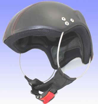GLAM UL-Helm mit Lederüberzug, schwarz