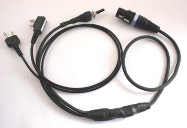 Umschalt-Adapterkabel für LUH-Serie, ICOM IC-A6<>MOTOROLA FRS, 4 pol. XLR