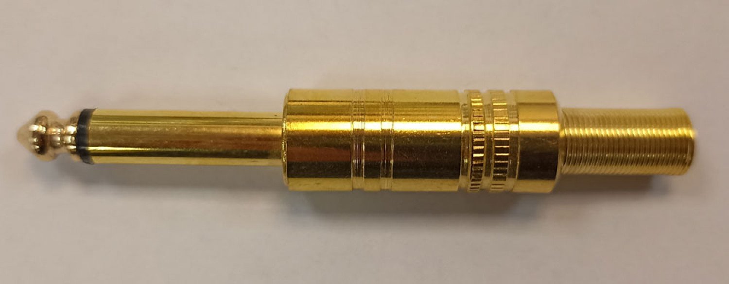 6,3mm Klinkenstecker, Vollmetall, mono, mit Knickschutz