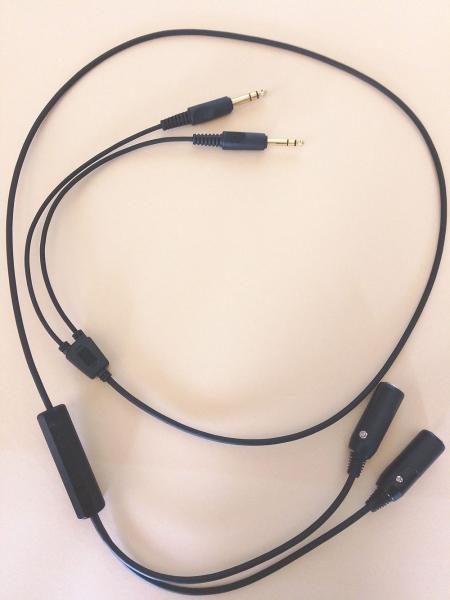 GA-AK-VL, Verlängerungskabel mit 5,23mm und 6,3mm Klinkenstecker und -Kupplungen, ca. 1 m