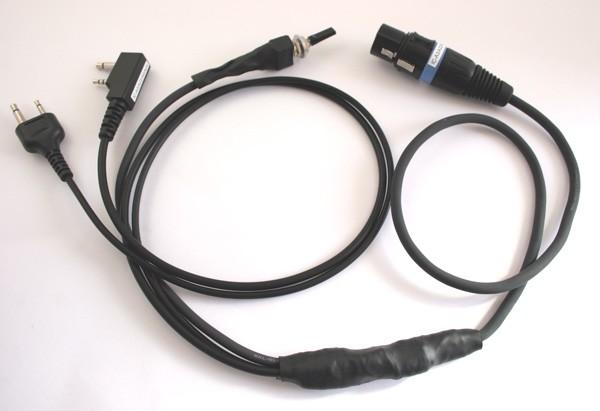 Umschalt-Adapterkabel für LUH-Serie, ICOM IC-A6  YAESU/Standard gerade, 4 pol. XLR