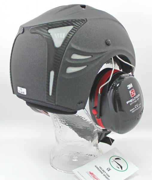FLY-UL, UL-Helm, samtig schwarz, mit Gehörschützer