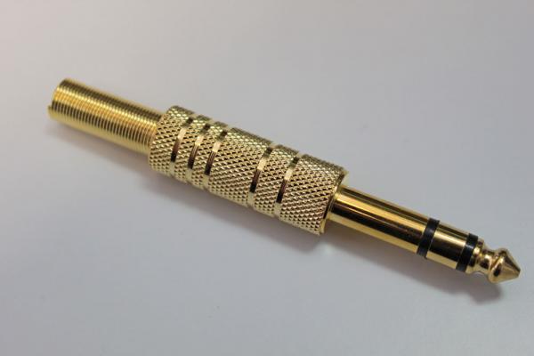 6,3mm Klinkenstecker Stereo Metall, mit Knickschutz