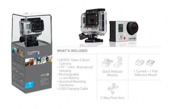 GoPro HD HERO3, silver edition